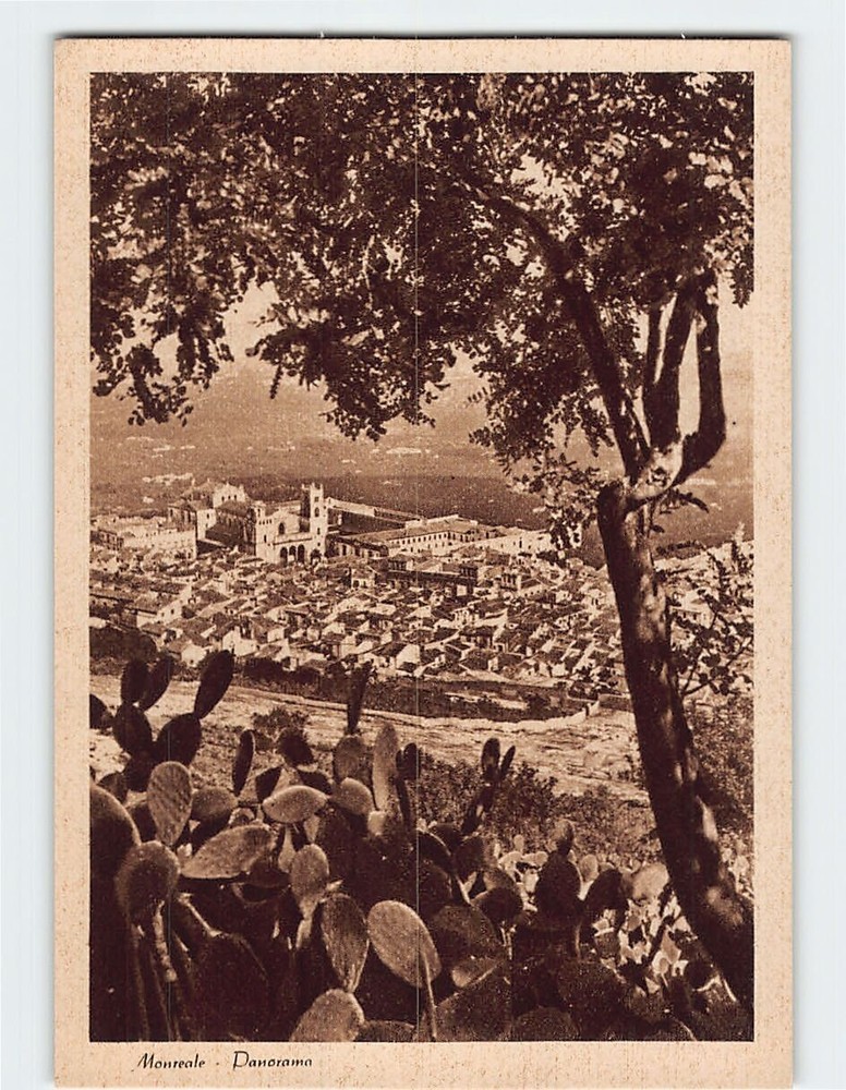 Postcard Panorama Monreale  Sicily italy