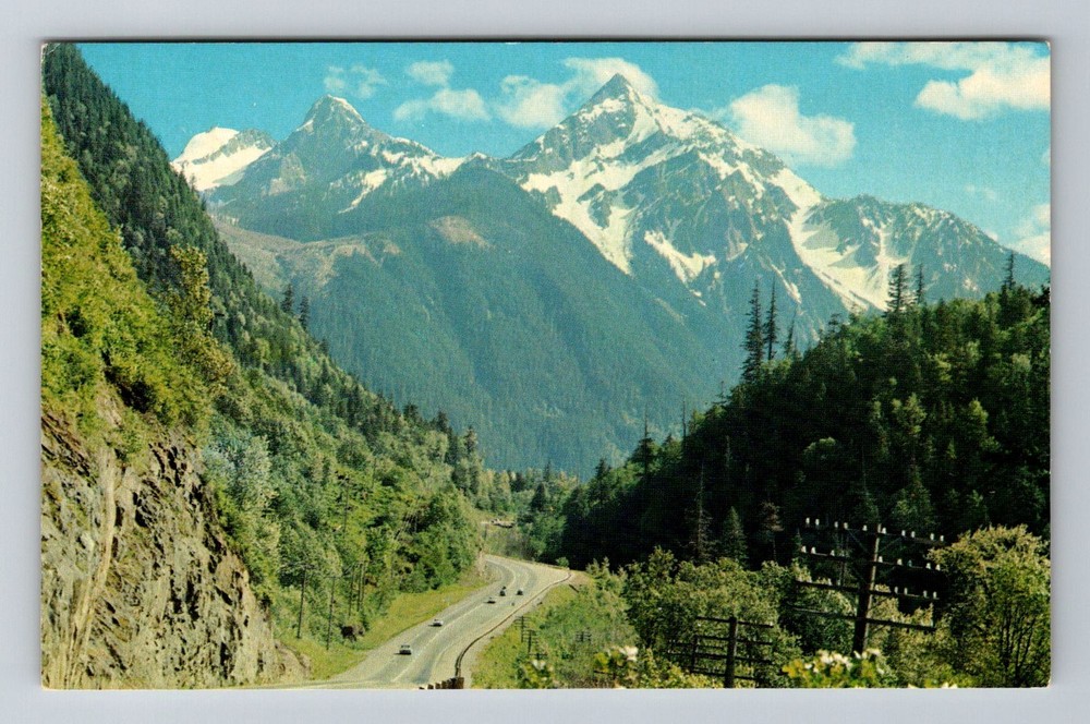 Canada- Mount Cheam B.C. Trans Canada Highway Old Postal View Vintage Postcard
