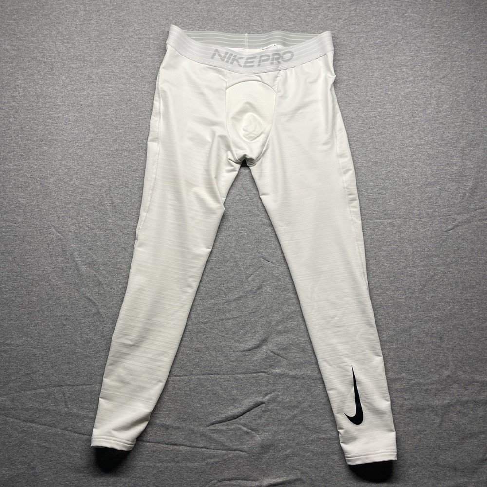 Nike Pro Dri-FIT Compression Tight Fit Mens XL White CU4961 Athletic Base Layer