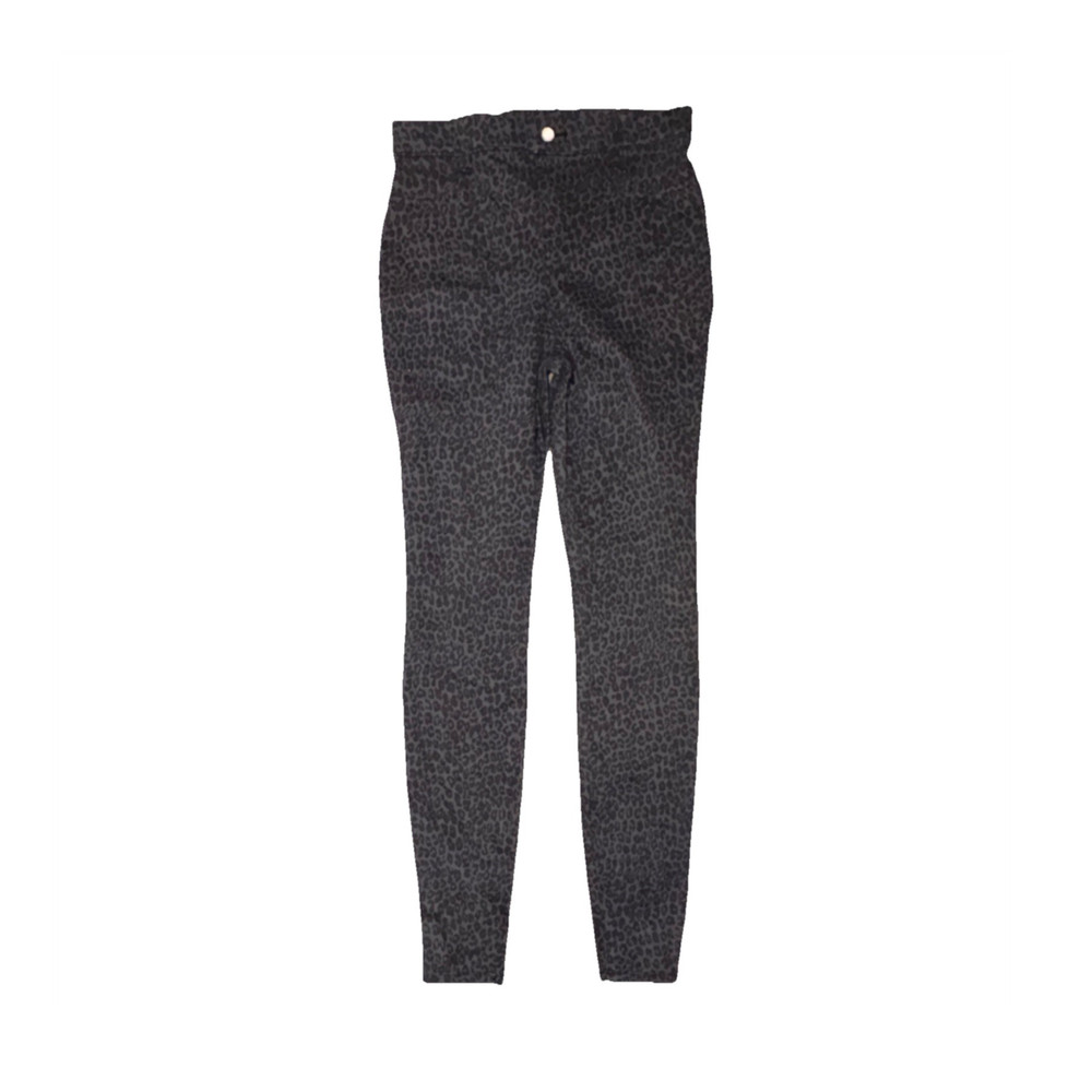 Time and Tru High Rise Stretch Jegging Leggings Animal Print Gray/Black XS