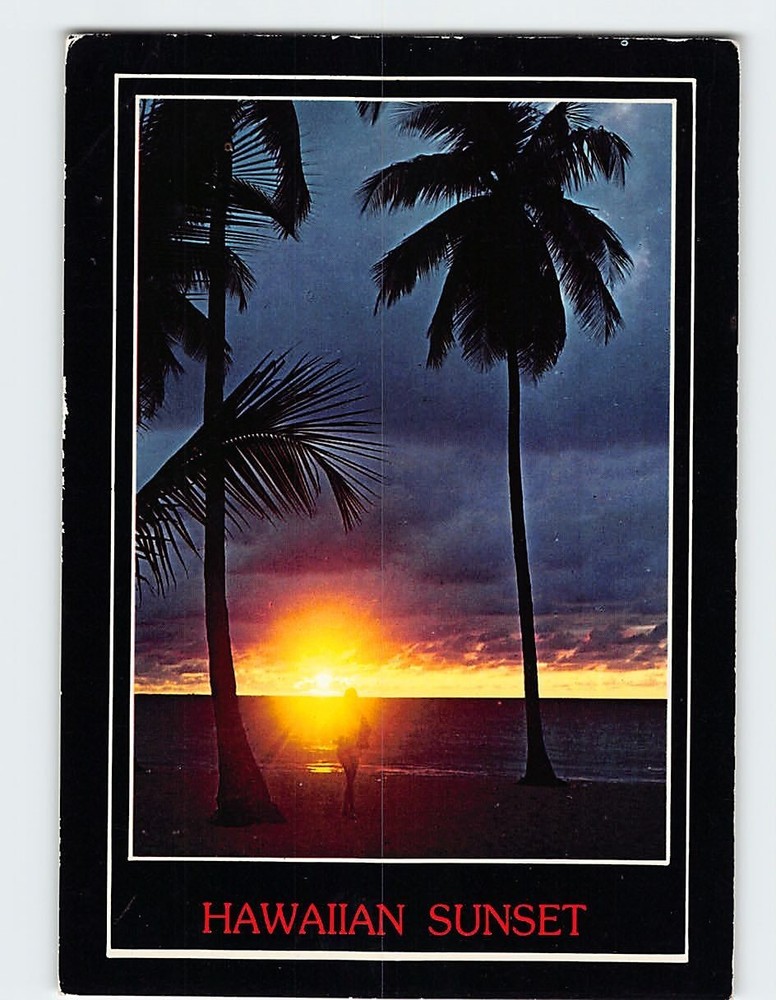 Postcard Breathtaking Sunset Hawaii USA