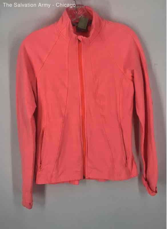 Athleta Womens Pink Long Sleeve Zip Pockets Activewear Jacket Size Small