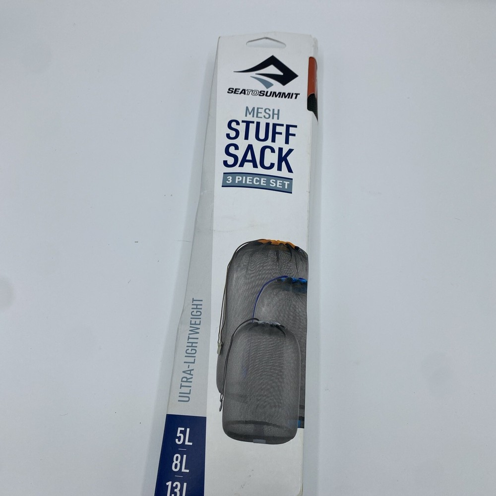 Sea to Summit Nylon Mesh Drawstring Storage Bag. Black 3 pcs (5L, 8L, 13L)