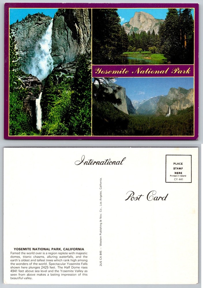 Yosemite National Park Multi-View Postcard - Falls, Half Dome, Valley Vista