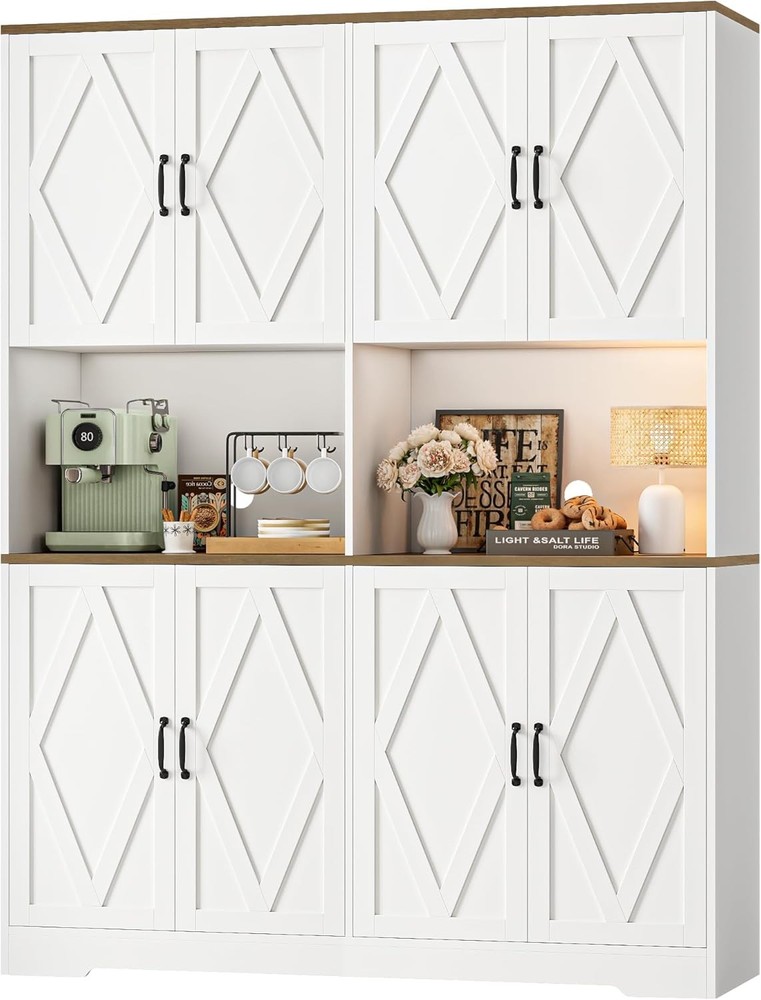 71-Inch Tall 55-Inch Wide Large Kitchen Pantry Storage Cabinet for Spacious Organization