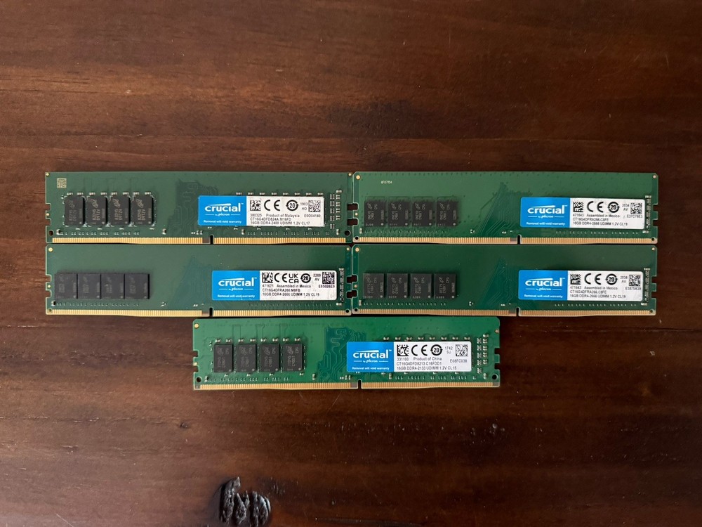 Crucial 16GB DDR4-2400 UDIMM Desktop RAM PC4-19200 1.2V Non-ECC Memory Module