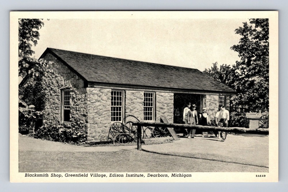 Dearborn MI- Michigan, Blacksmith Shop, Greenfield Village, Vintage Postcard