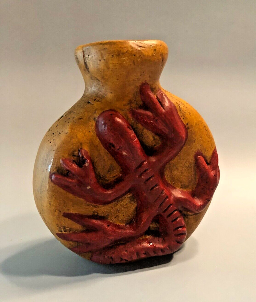 Rustic Clay Lizard VASE Studio Art Pottery SO COOL!