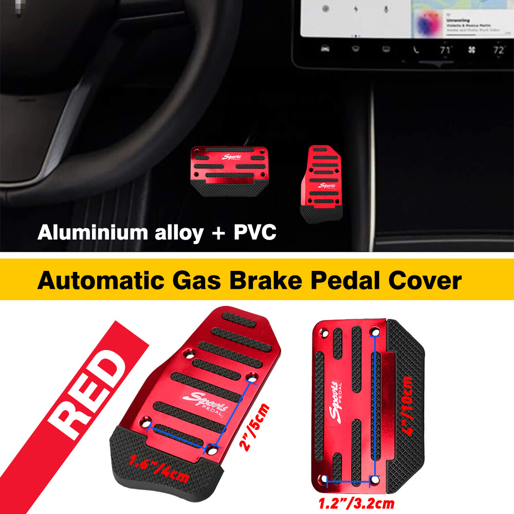 No-Slip Red Gas Brake Pedal Cover for VW Audi Automatic Cars