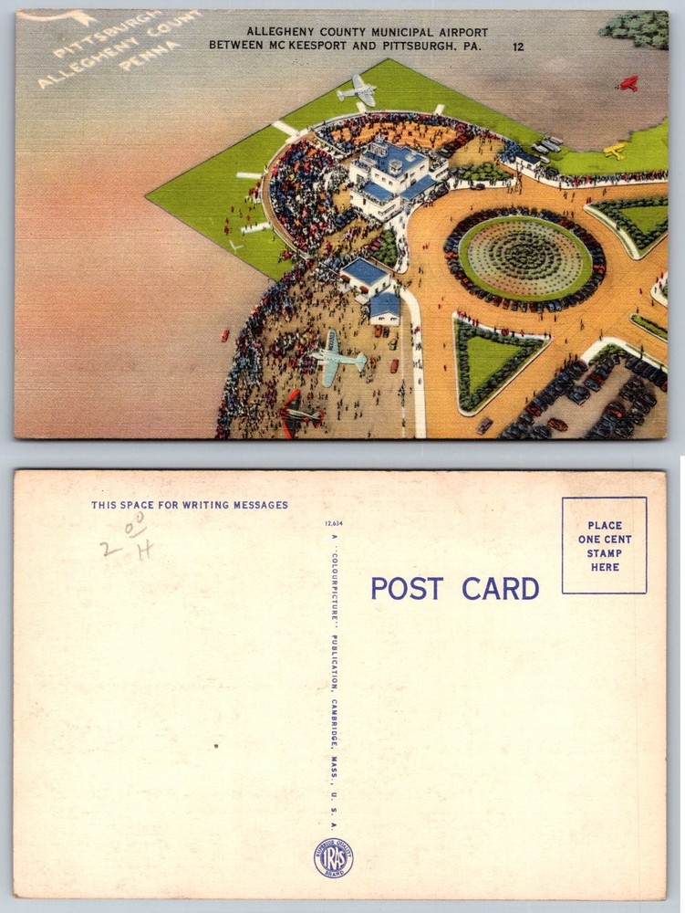 Allegheny County Municipal Airport Pittsburgh PA Colourpicture Postcard