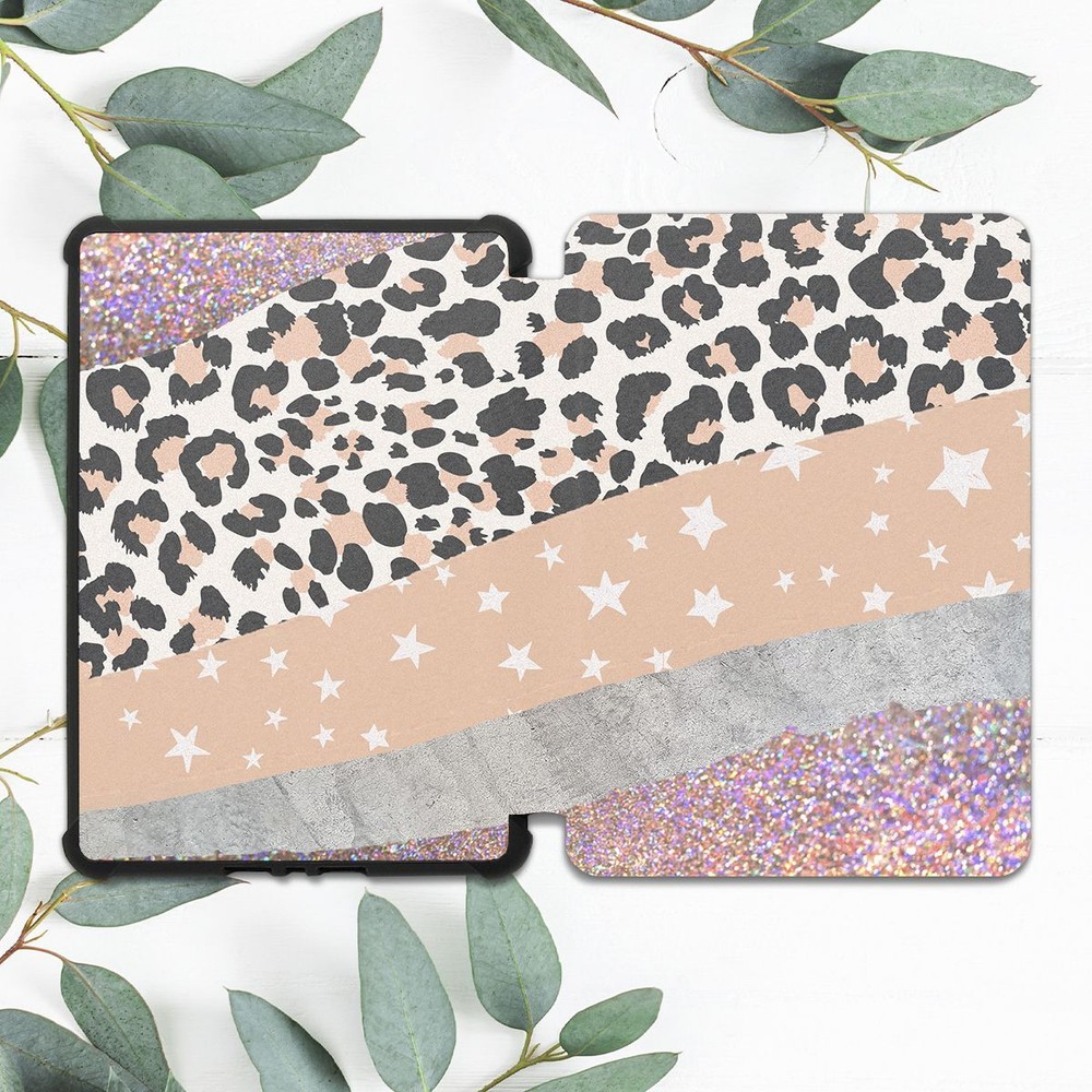Colorful Abstract Stripes & Leopard Kindle Case for 10th Gen Paperwhite-image