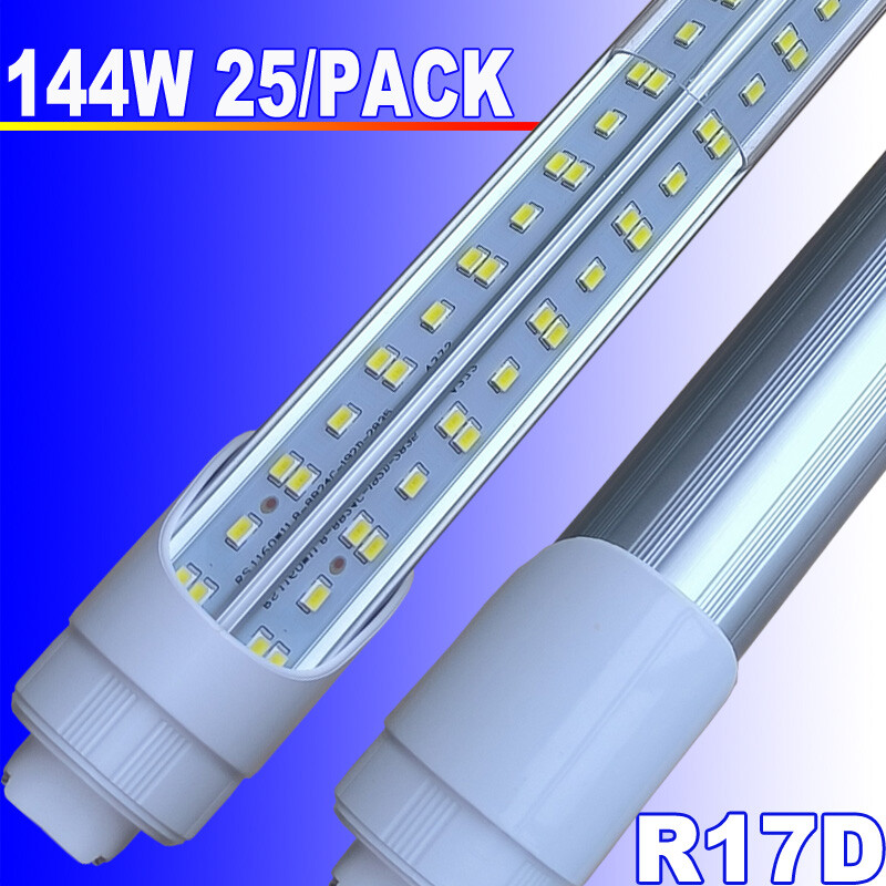 T8 8Ft R17D HO Rotatable 144W LED Tube Light Bulbs 6500K for Shop Lighting