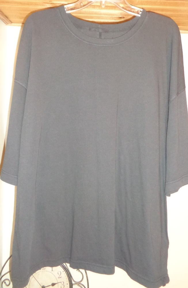 FREE PEOPLE  WE THE FREE  BLACK   PERFECT  OVERSIZED   COTTON  TEE NEW SZ L