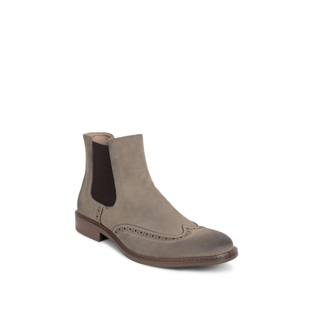 REACTION KENNETH COLE Mens Beige Knock Wingtip Block Heel Chelsea Boot 13 M