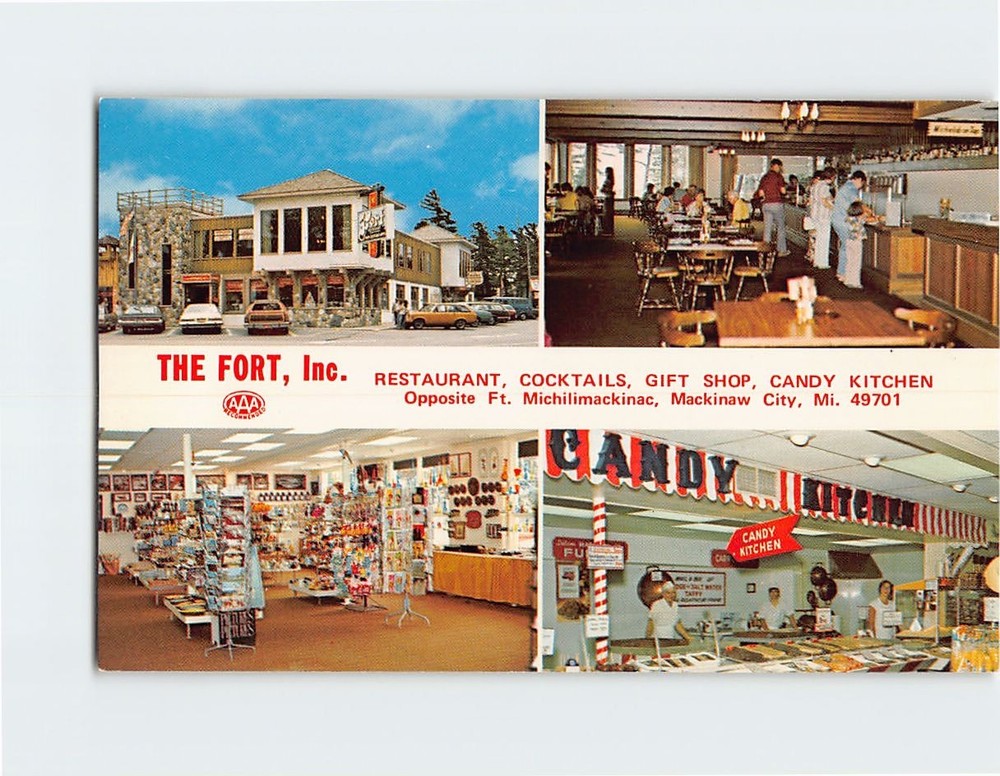Postcard The Fort Inc. Mackinaw City Michigan USA