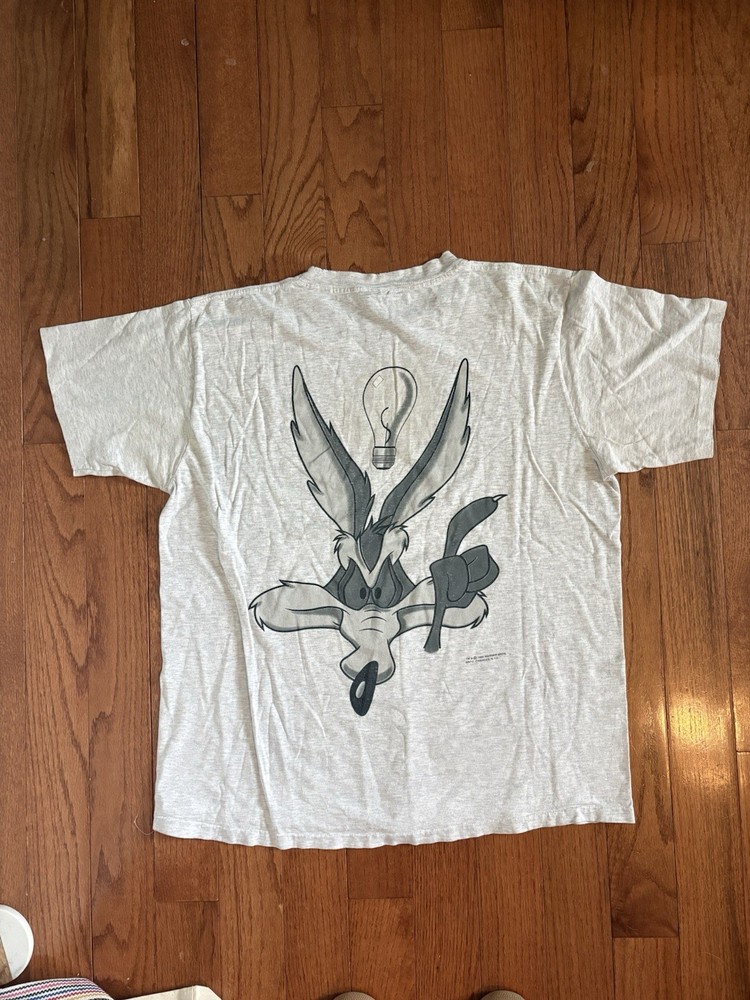 1995 Vintage Wile E Coyote T Shirt XL Looney Tunes Warner Bros Changes