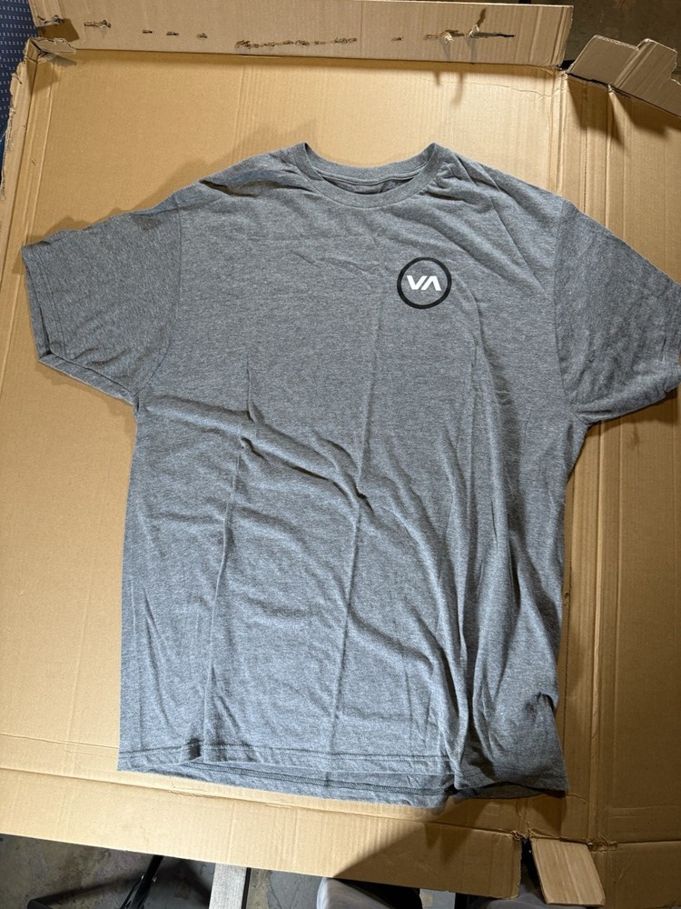 RVCA Men’s Gray Graphic Logo T-Shirt Short Sleeve Crew Neck Size XL