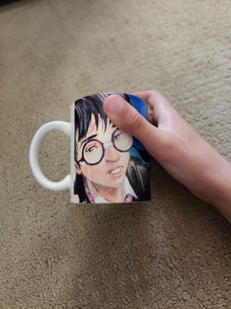 Vintage Harry Potter and the Sorcerer's Stone 2000 Ron & Hermione Coffee Mug Cup