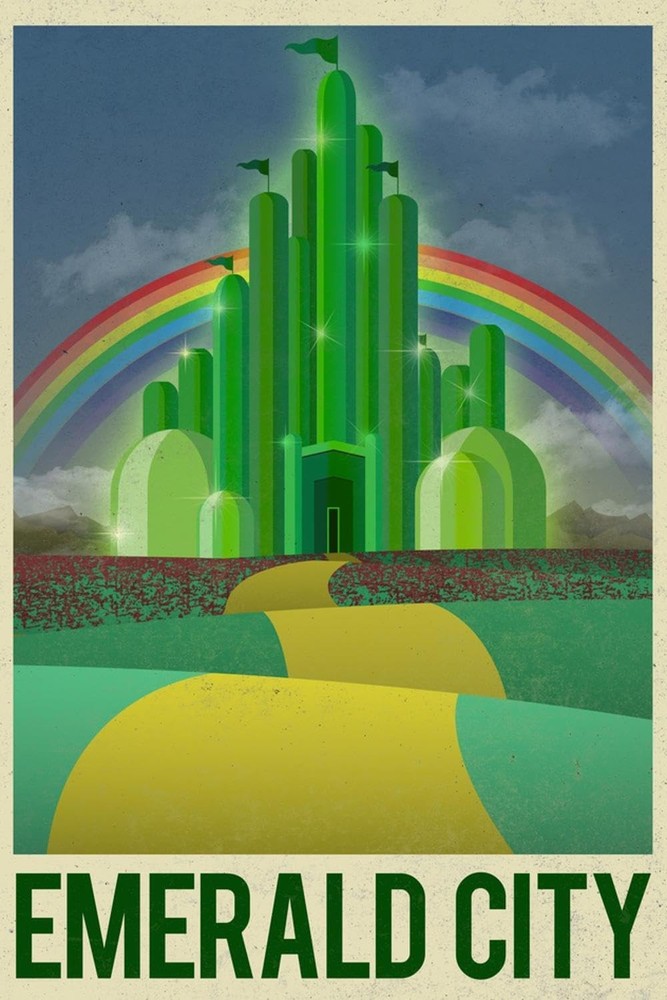 Wall Art Print Emerald City Travel Poster, 24