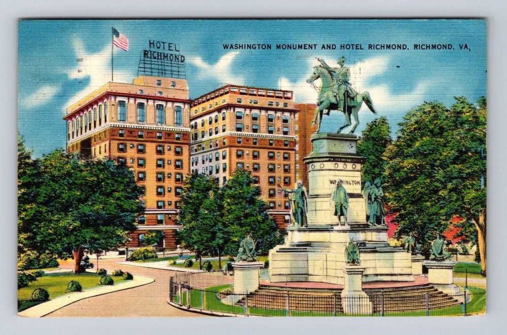 Richmond VA-Virginia, Hotel Richmond, Advertising, Vintage c1957 Postcard