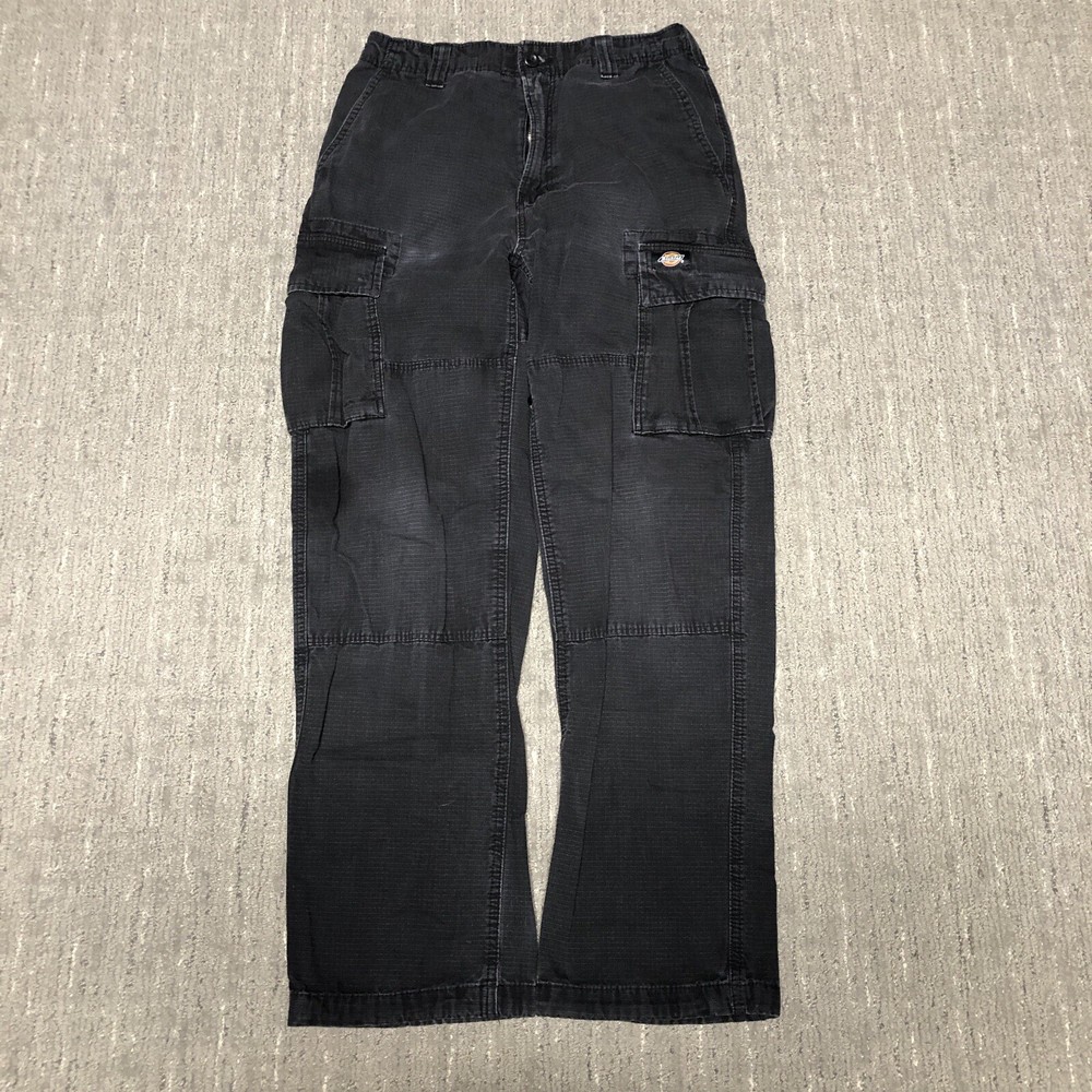 Vintage Dickies Paratrooper Military Cargo Pants Size 28 (Fit 30x29) Black Y2K
