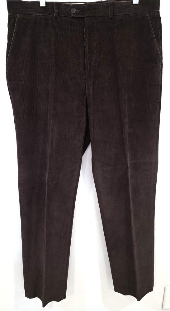 Ralph Lauren Polo Corduroy Dress Pants, Chocolate Brown, 36 x 32, Flat Front