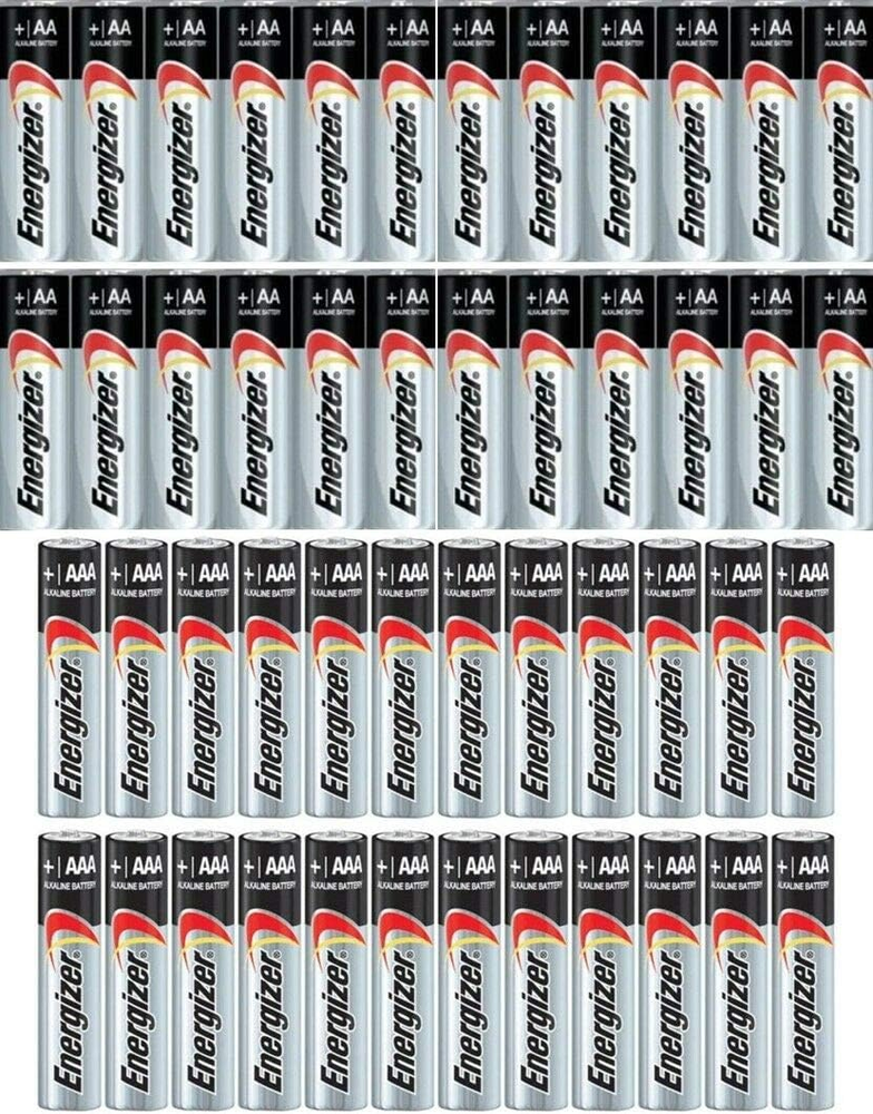 Combo 24X AA + 24X AAA  Max Alkaline E91/E92 Batteries Made in USA Exp