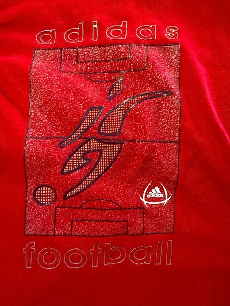Vintage 2000s Adidas Soccer Graphic Tee Red Mens XL Y2K