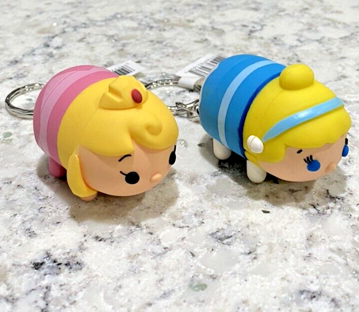 Disney Tsum Tsum Cinderella Sleeping Beauty Aurora Keyring Key Chain Princess
