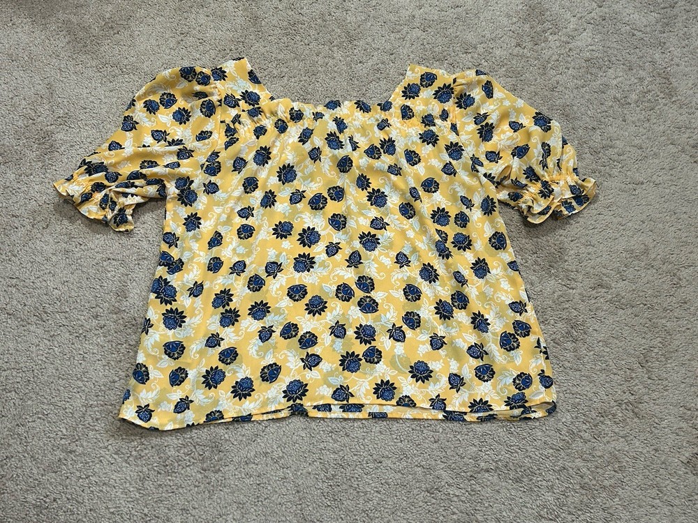 Zac & Rachel Womens Shirt Size Medium Multicolor Floral Print Tie Front Flowy