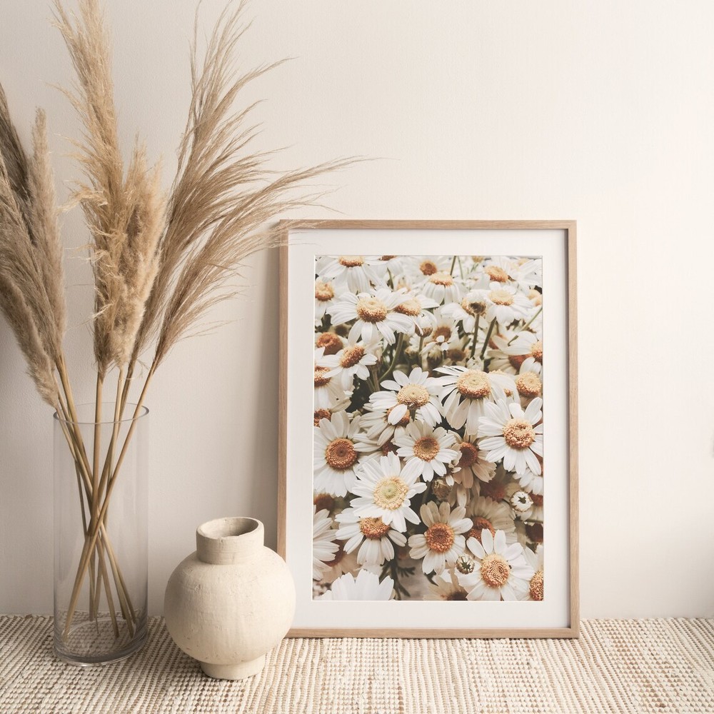 Daisies Flowers Wall Art Poster Premium Quality Choose your Size