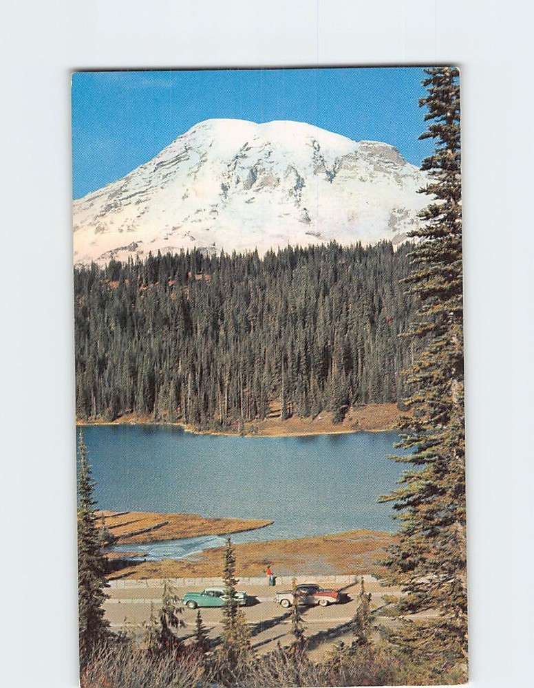 Postcard Mount Rainier and Reflection Lake Washington USA