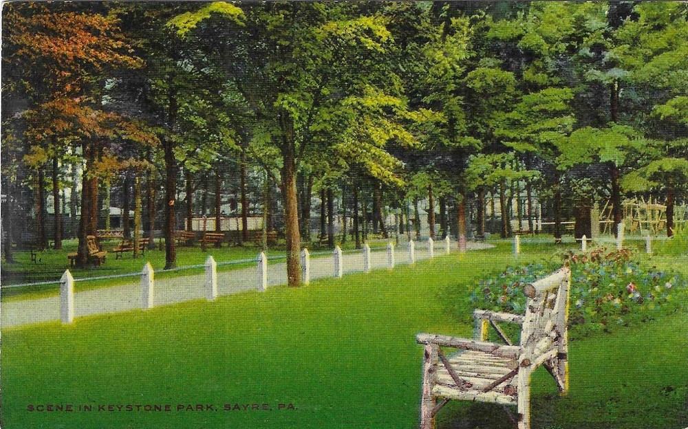 Vintage Pennsylvania Linen Postcard Keystone Park Sayre