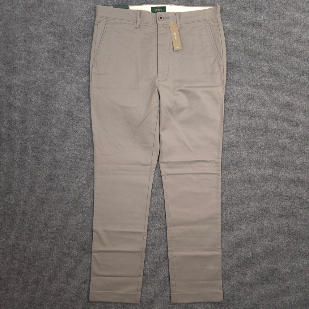 J Crew Pants Mens 30X30 Light Gray Chino Slim Tapered Stretch Twill Preppy NEW