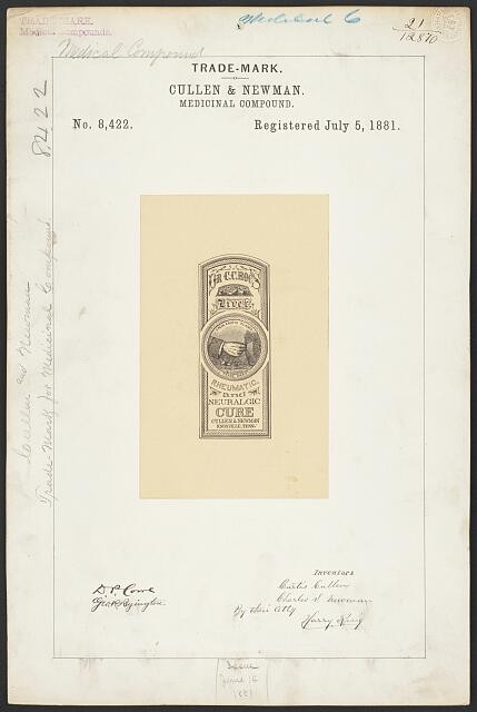Photo:1881 Trademark Cullen Newman Dr C C Rocs Medicinal Compound Label