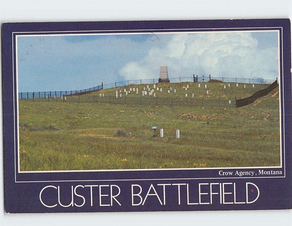 Postcard Custer Battlefield Crow Agency Montana USA