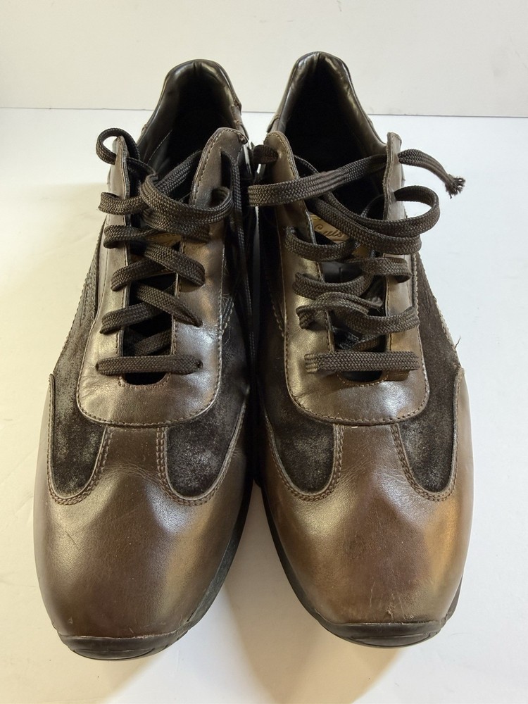 Louis Vuitton Vintage Brown Monogram Embossed Leather Sneakers Mens LV 11 US 12