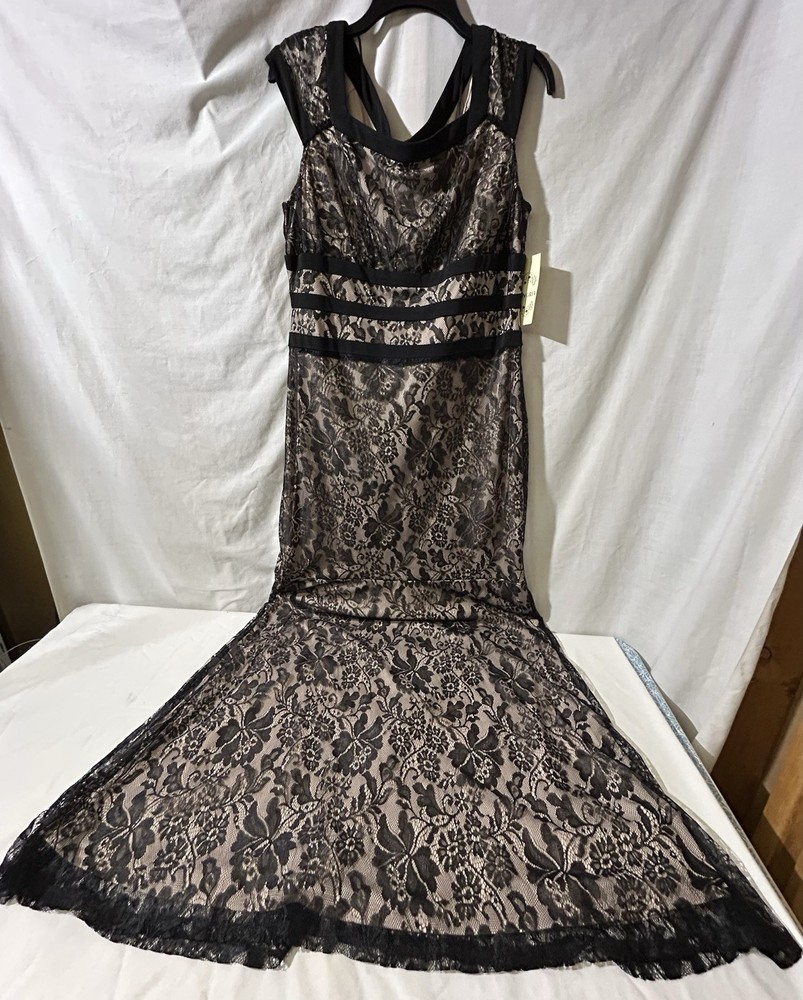Sangria NWT Black Lace Sleeveless Party/cocktail/formal Dress  Size 16