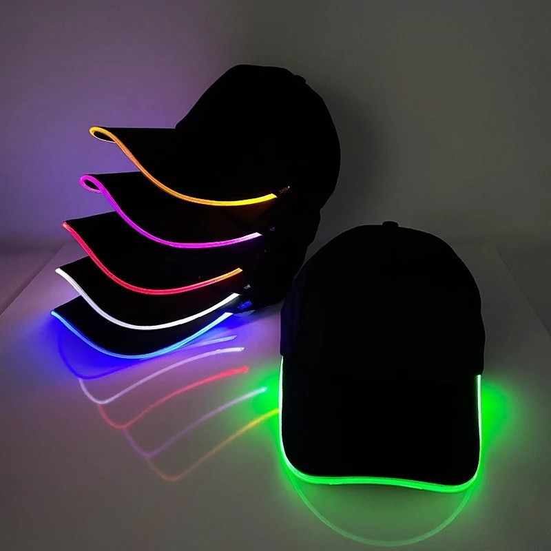 LED Light Up Baseball Cap Flashing Glow Hat Luminous Hip Hop Rave Party Festival