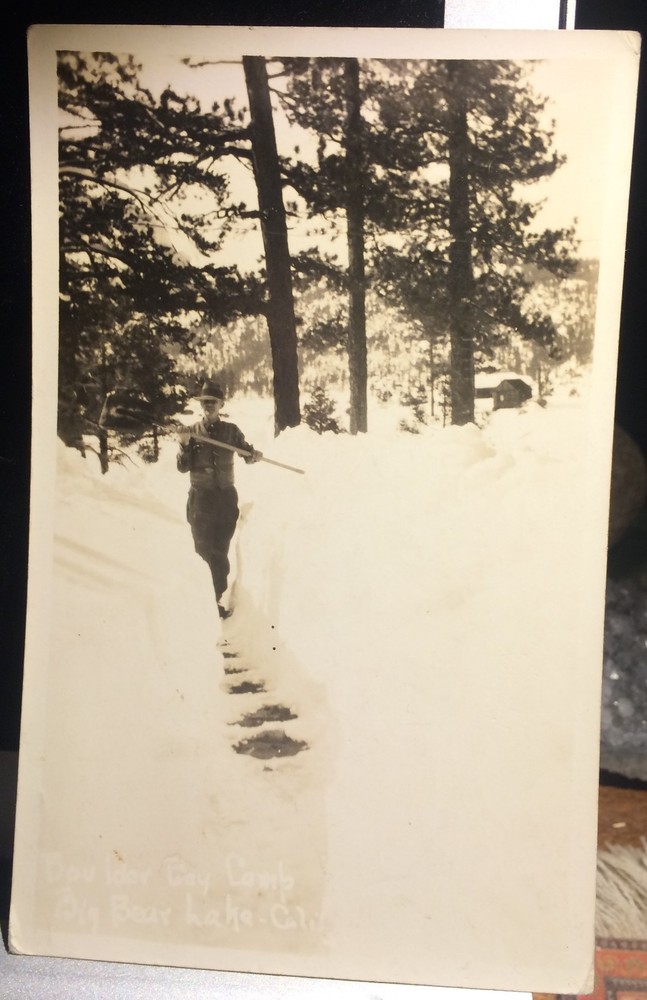 Boulder Bay Camp, BIG BEAR LAKE, CALIF. Photo Post Card San Bernardino Co. 1930s