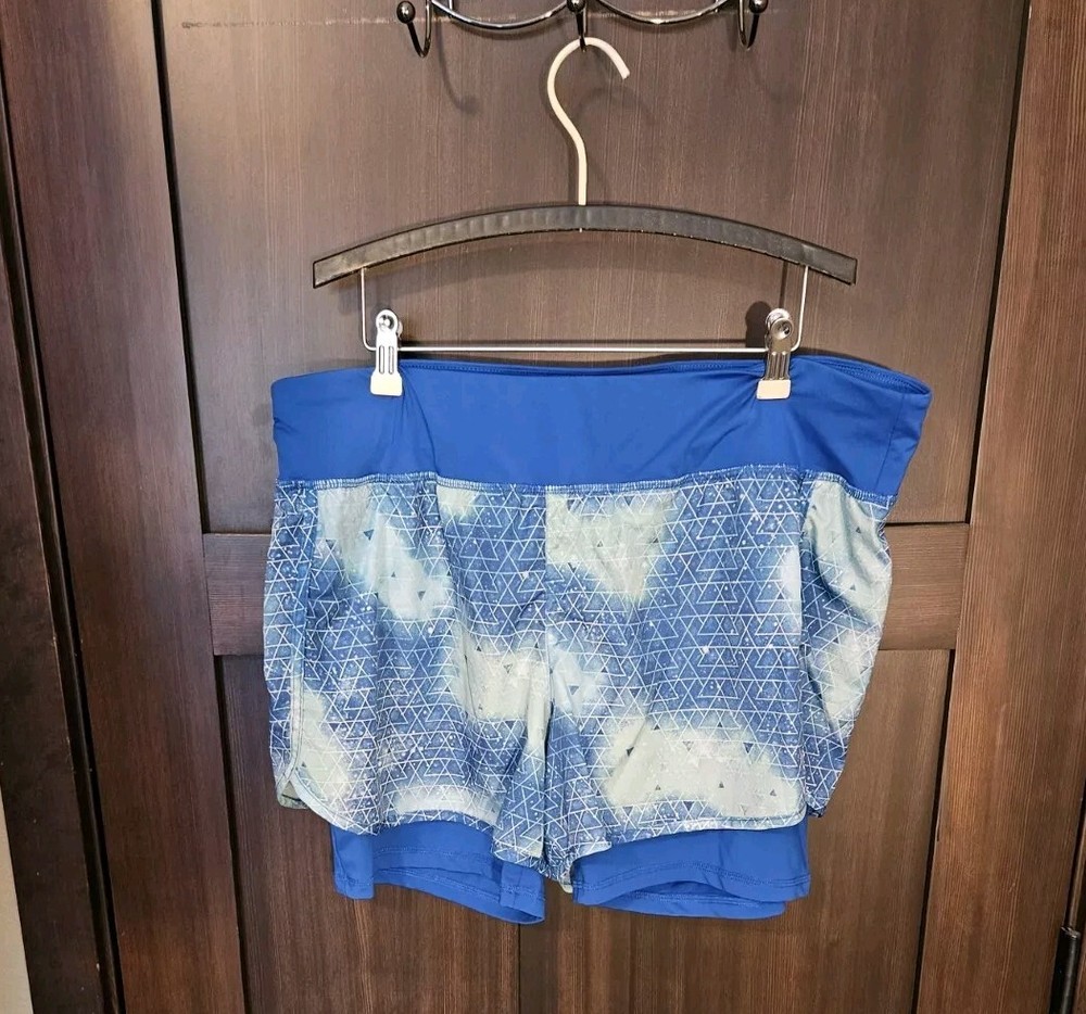 EUC Women's Danskin NOW Blue Lined Athletic Active Shorts Size XL X-LARGE  16-18