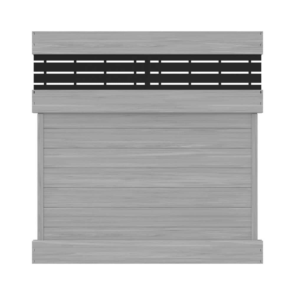 6ft Driftwood Vinyl Semi-Privacy Horizontal Fence Panel Unassembled