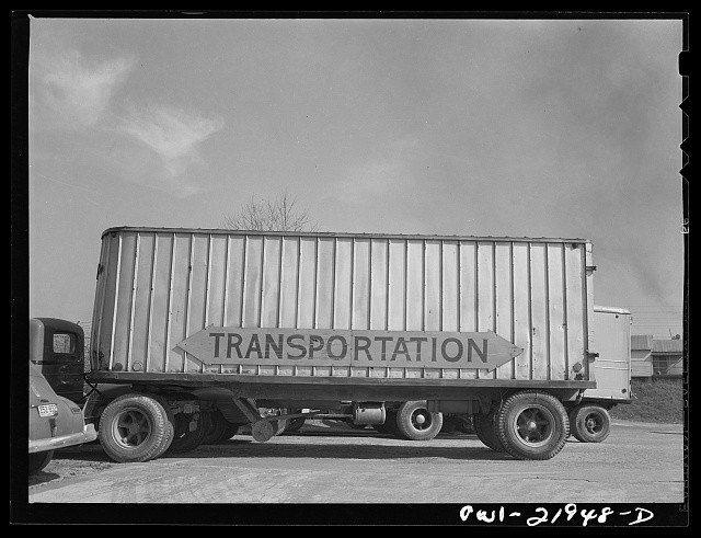 Charlotte North Carolina 1943 Transportation Truck Trailer Semi Truck
