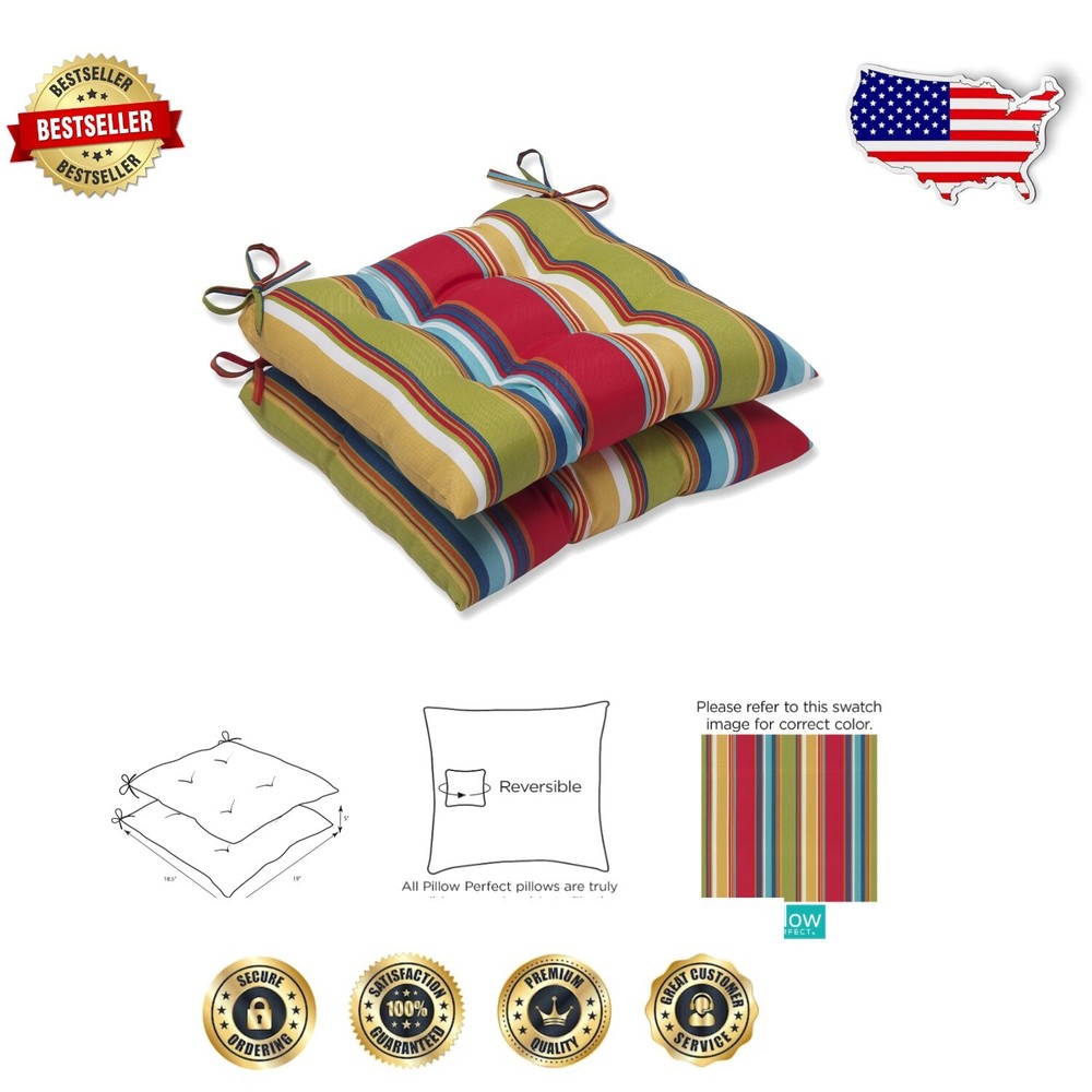 Plush Stripe Patio Chair Cushions - Fade-Resistant, 5
