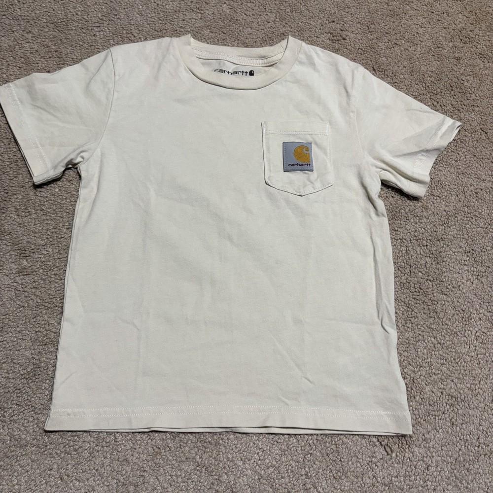 Carhartt Unisex Crew Neck Short-Sleeve Pocket Off White T-Shirt Size 4