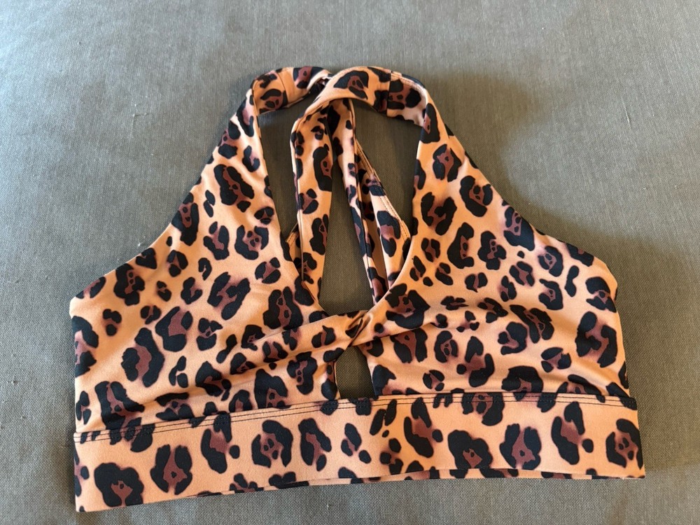 Fabletics Women's Leopard Print Sports Bra Size Medium