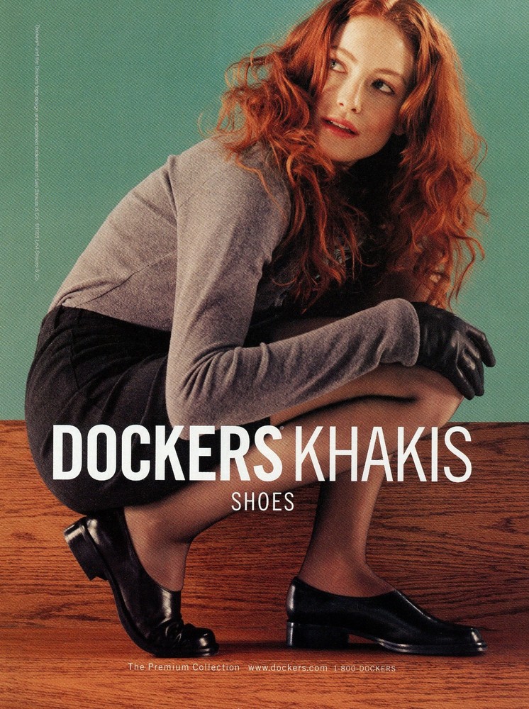 DOCKERS Magazine Print Ad Advert #13 RARE 1999 PRETTY REDHEAD SHOES