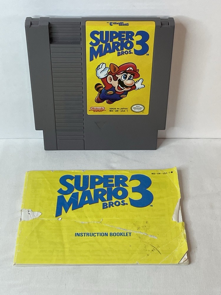 Super Mario Bros. 3 (Nintendo NES, 1990) Authentic Cart & Manual Cleaned Tested