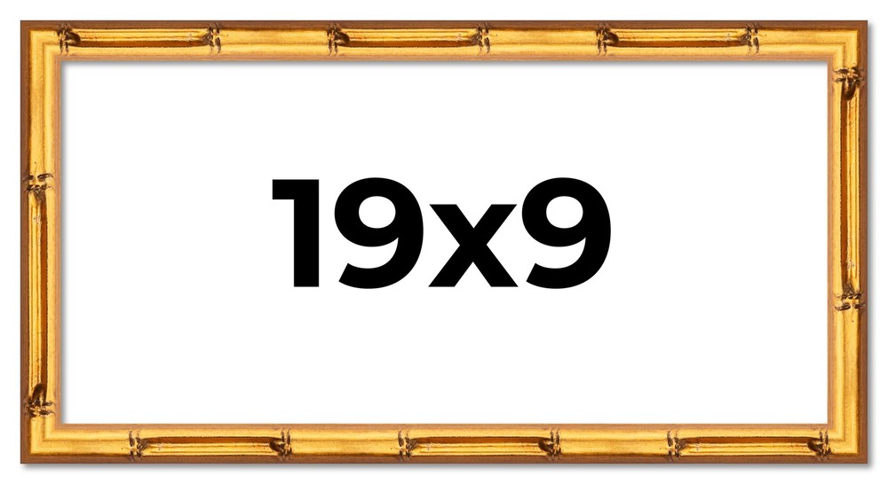 Gold Bamboo Solid Wood Picture Frame 19x9 with 1 Inch Moulding - Perfect for Home Interiors