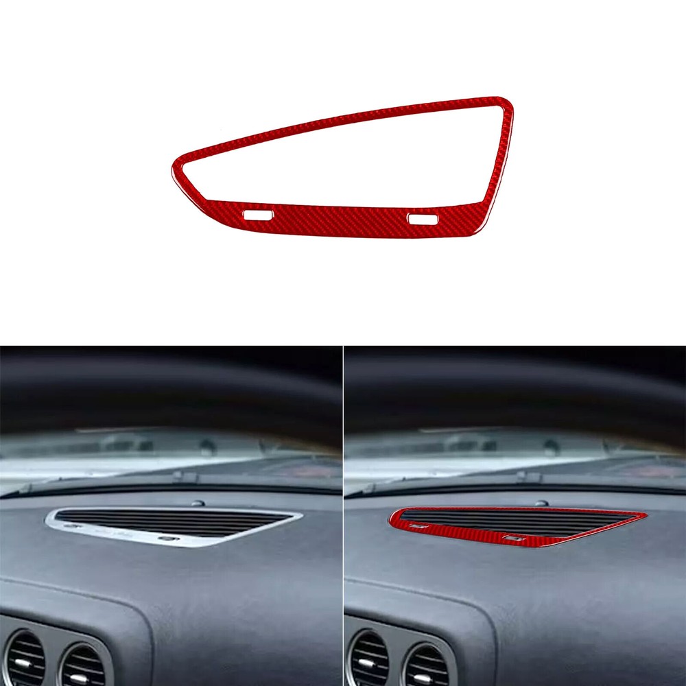 Red Carbon Fiber Central Air Vent Outlet Cover Trim For Alfa Romeo 159 2004-2011